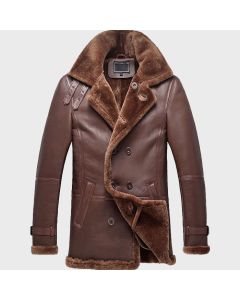 DOUBLE BREASTED SHEARLING COAT FOR MEN

