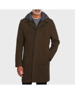 HOODED SIMPLE LONG COAT CLASSIC LOOK FOR MEN
