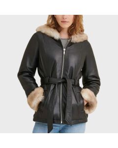 RAF B3 AVIATOR LEATHER JACKET WITH INNER FAUX FUR FOR WOMEN
