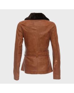 LEATHER JACKET WITH HOOD LEATHER COAT FOR WOMEN
